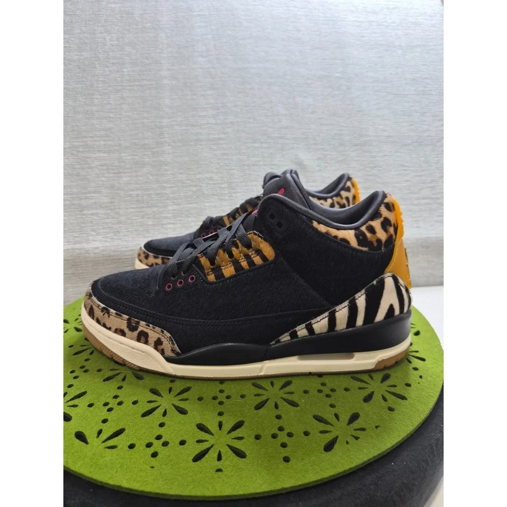 Air Jordan 3 Retro SE CK4344-002 Mens 8.5 Shoes Black Animal Instinct Sneakers
